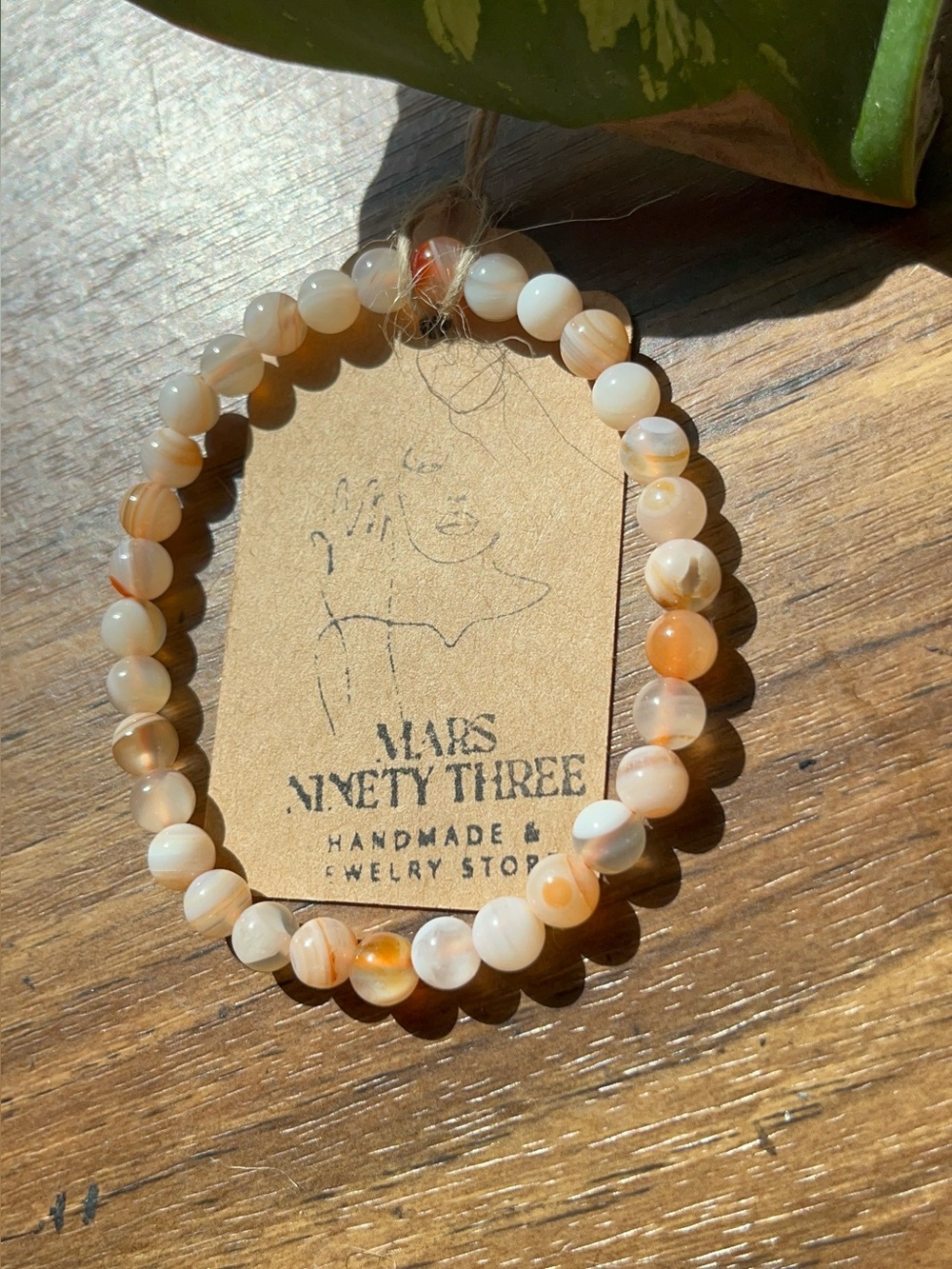 6MM PEACHY AGATE BRACELET